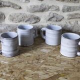 Set of 4 ceramic mugs Grandjean-Jourdan Vallauris 70s