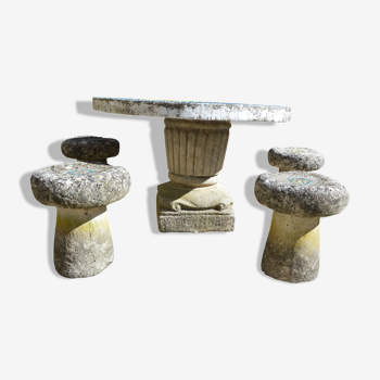 outdoor stone table