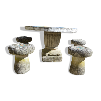outdoor stone table