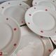 Dessert service 11 pieces in beige Bavaria porcelain with small orange flowers