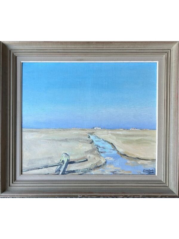 Paysage de plage, huile sur toile, signé Jean Paul GUINEGAULT