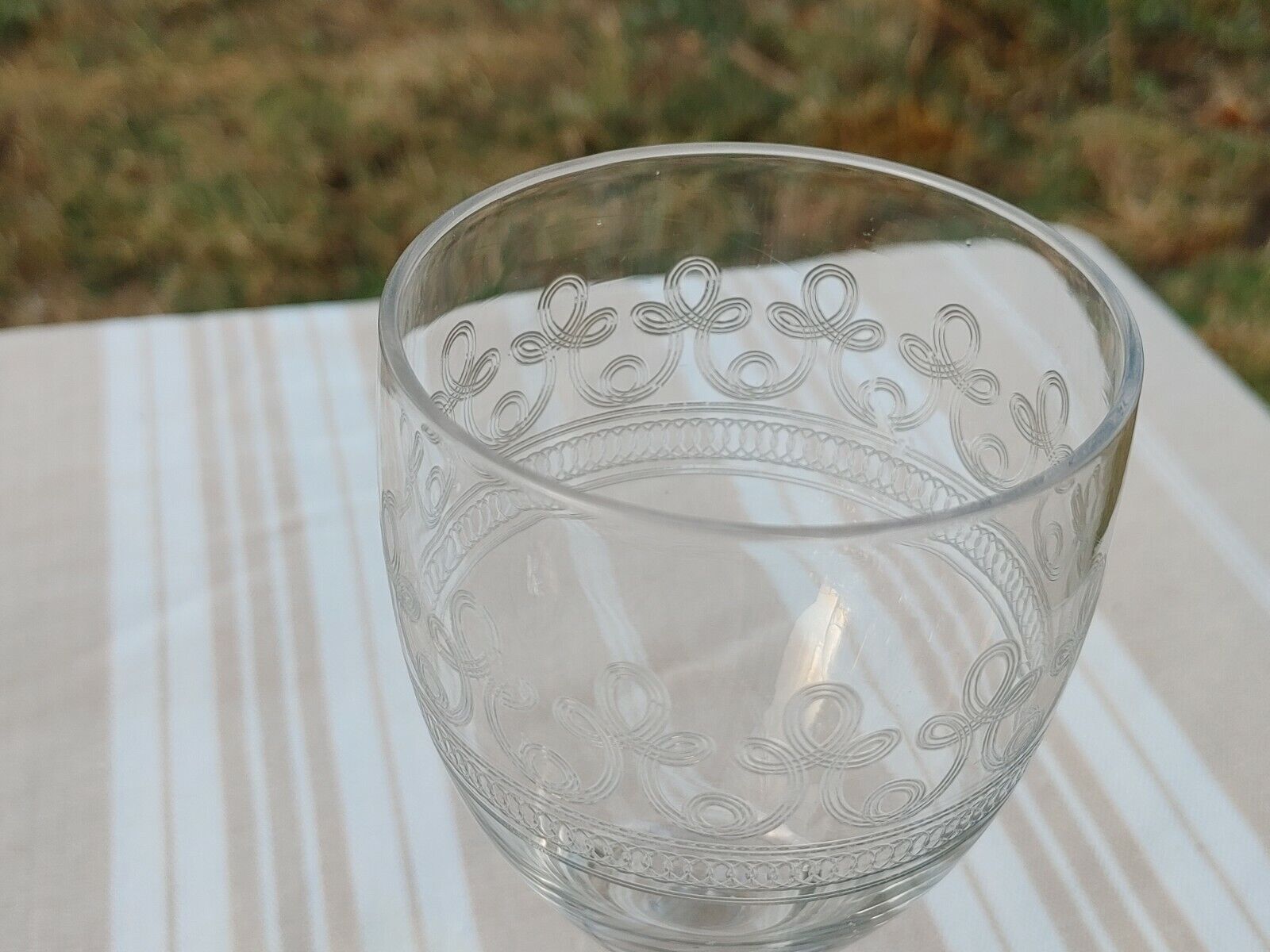 8 old water glasses engraved with a large frieze late XIX-XXth