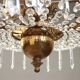 Lustre ancien style Empire en verre et métal doré, Italie, XXe siècle