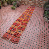 Moroccan vintage azilal hallway carpet berber 377 x 67 cm