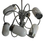 Space Age chrome-plated stylish pendant ceiling lamp, 1970s