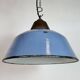 Industrial Blue Enamel and Cast Iron Pendant Lamp, 1960s