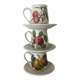Ensemble de 3 tasses et soucoupes Portmeirion Pomona