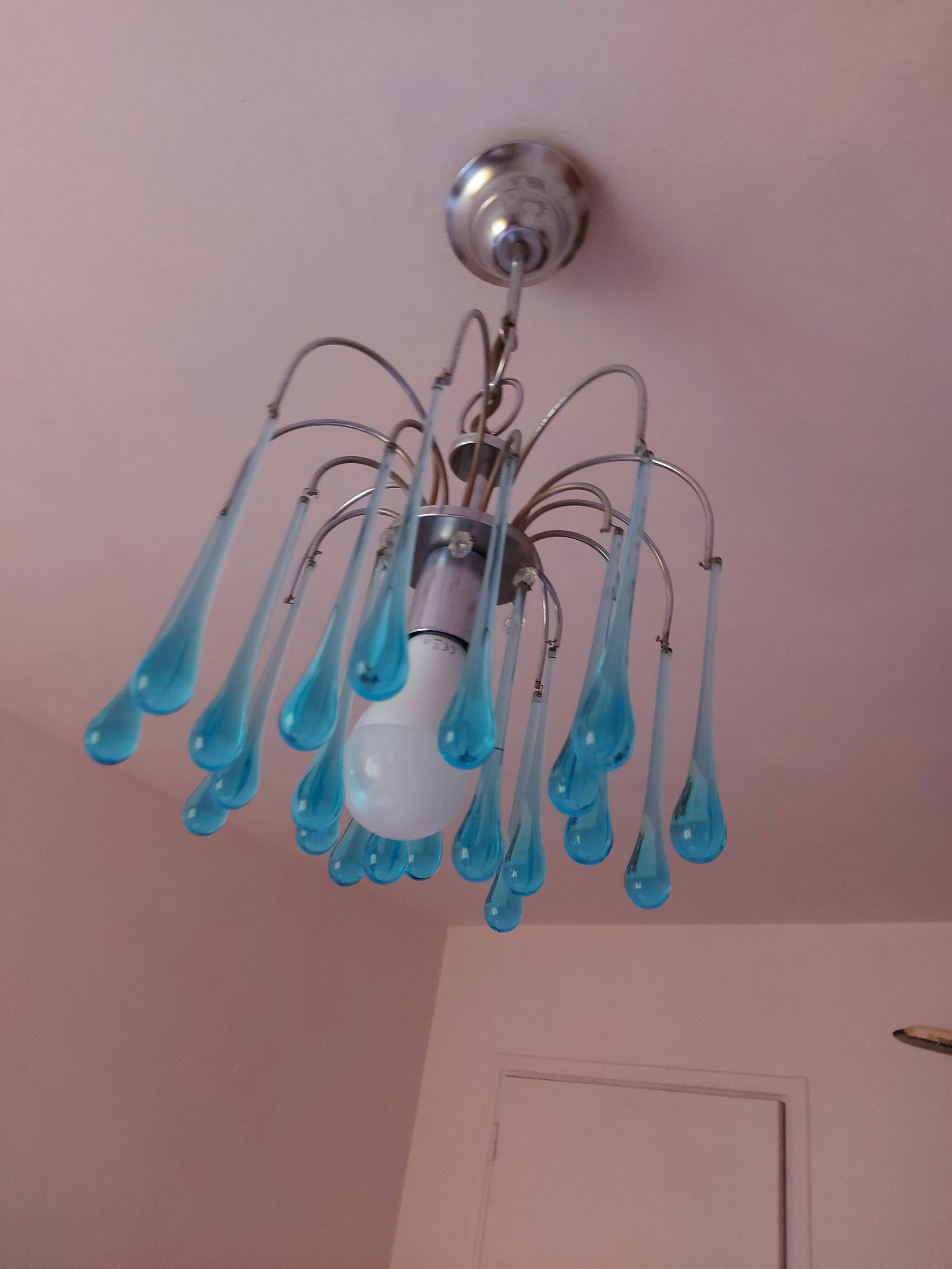 Chandelier Murano drops of water Paolo Venini