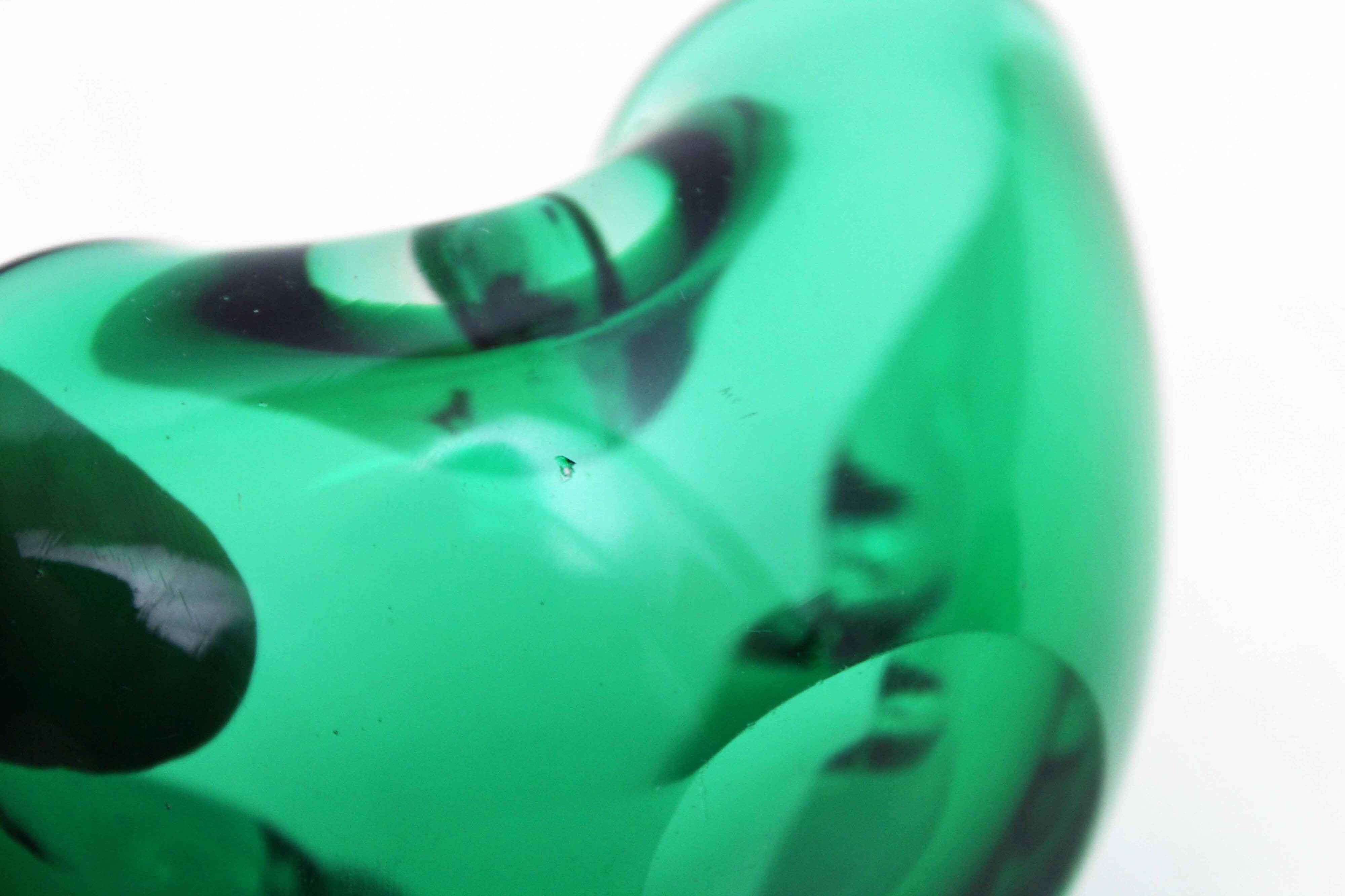 Green Murano glass ashtray