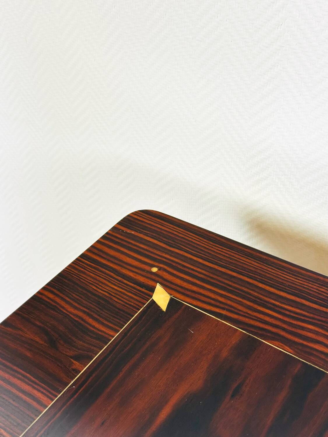 Table à manger Art déco en ébène de macassar, 1940