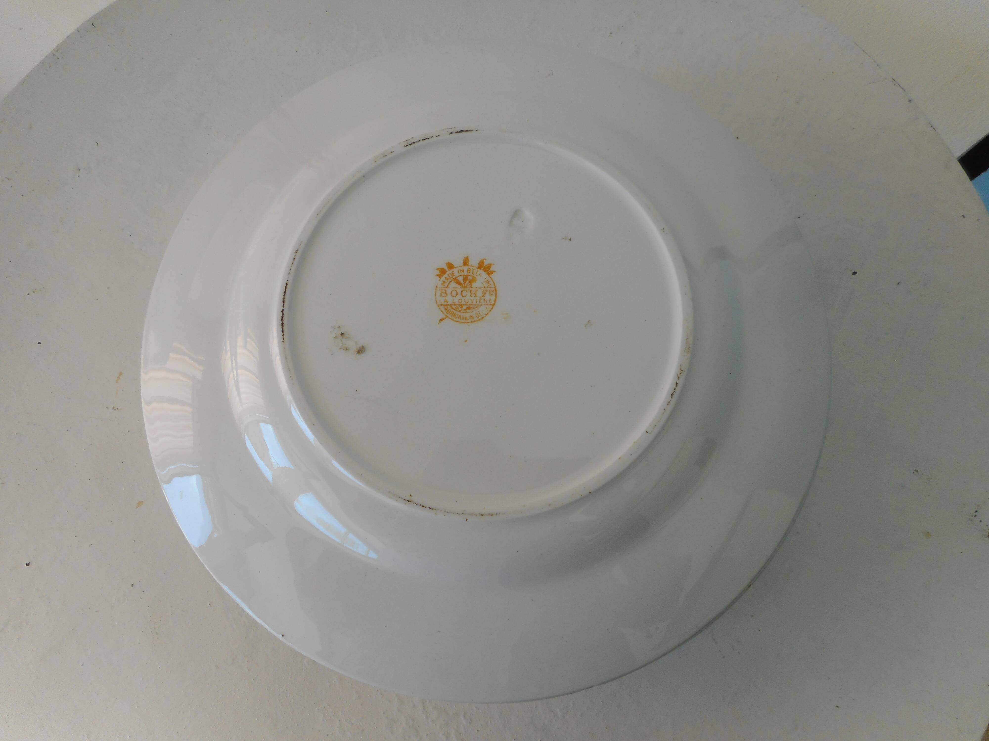 Set of 8 flat plates in Boch earthenware