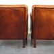 Set of 2 subtle sheepskin leather armchairs with a beautiful warm color scheme