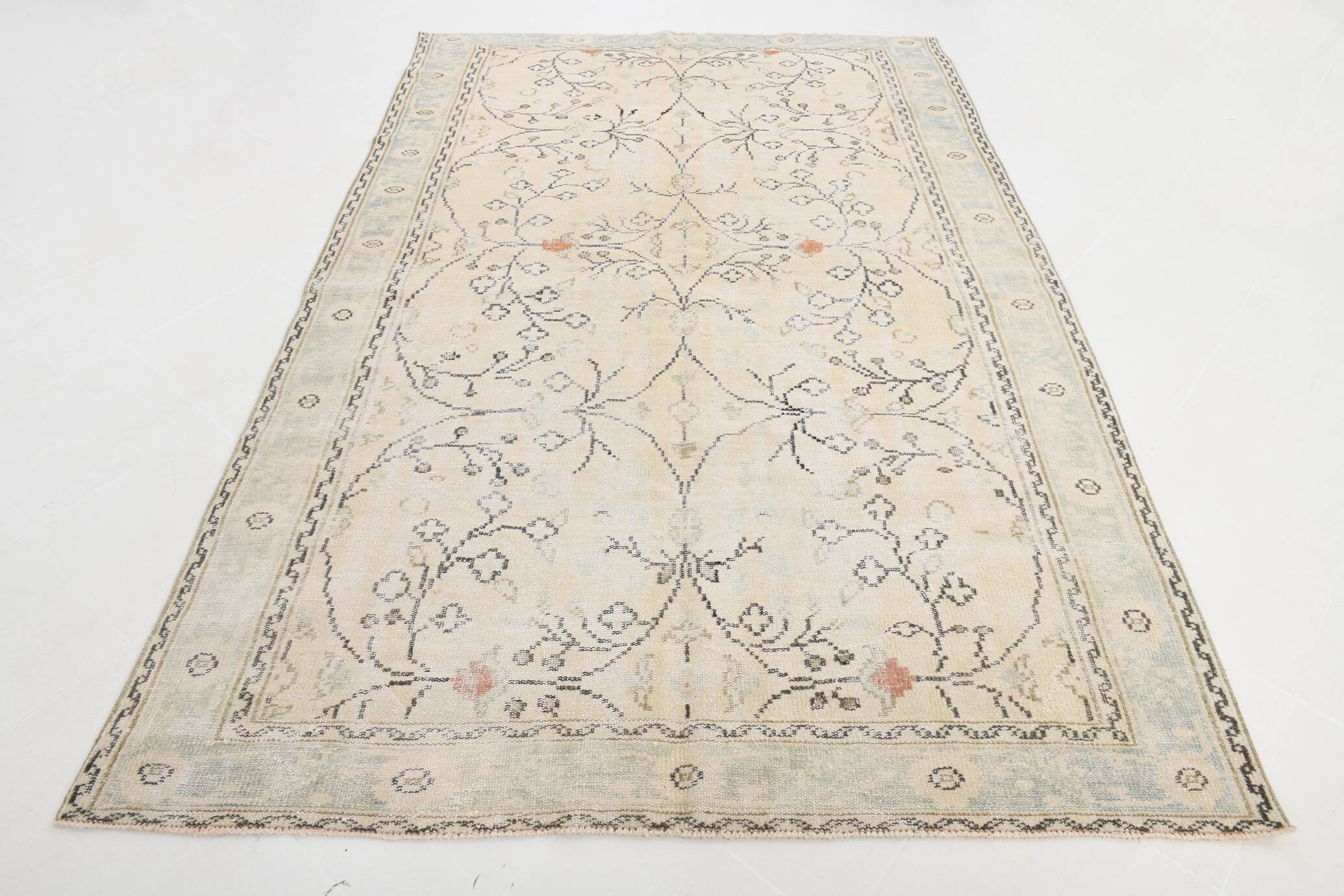 Tapis turc orange pêche 7x10, 195x298 cm