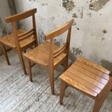 4 golden oak chairs