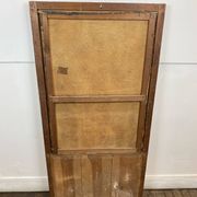 19th century gilded wooden trumeau with romantic scene - 69cm x 140cm