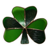 Handcrafted green clover and brass trinket tray