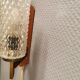 Danish double wall light in teak, brass and crystal glass.