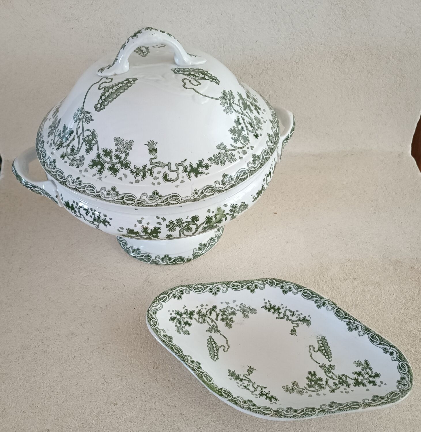 Tureen and ravier Saint Amand and Hamage