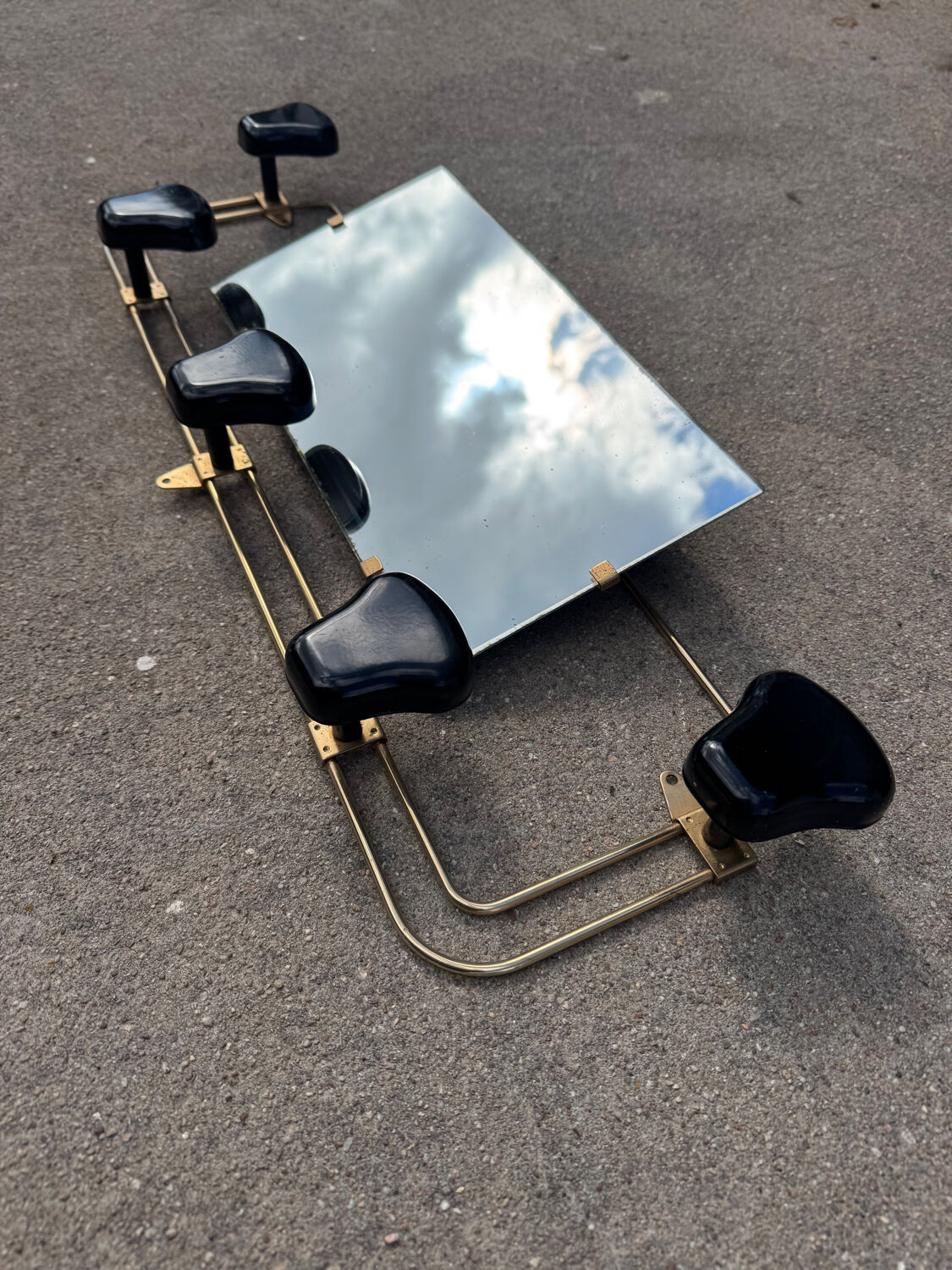 Wall-mounted coat rack mirror from the 1960s.