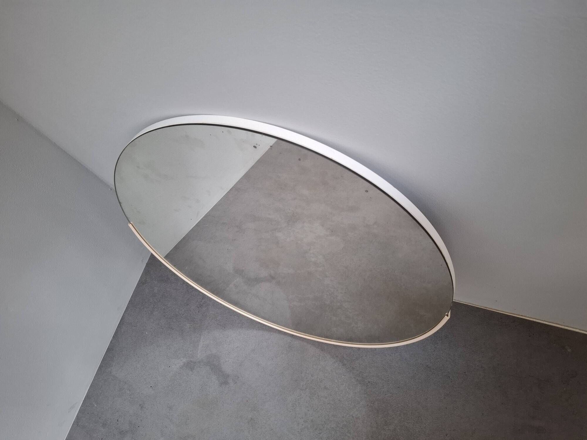 1970s Czechoslovakian Round Wall Mirror with Beige Frame