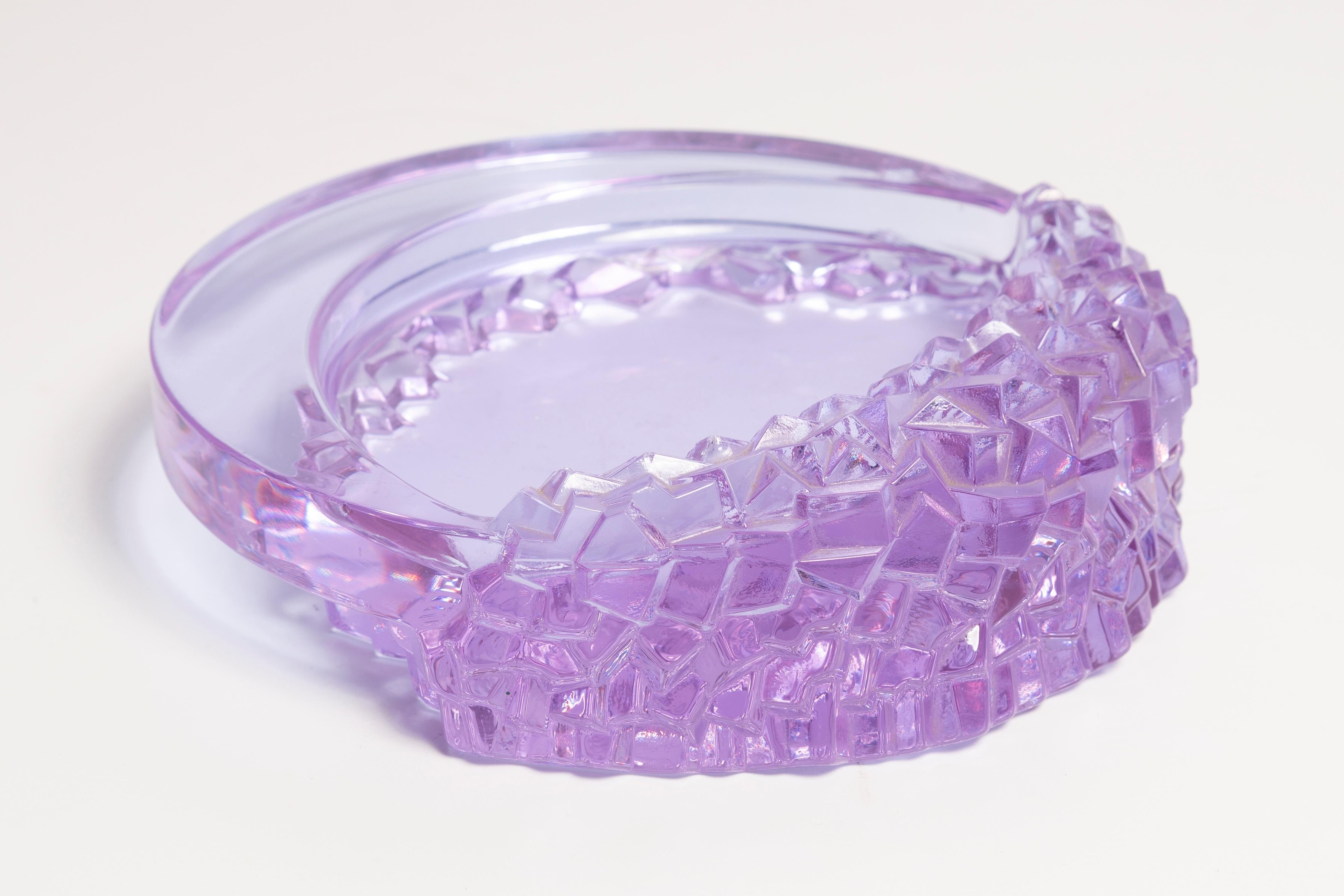 Mid-Century Light Purple Glass Ashtray Bowl, Italy, 1970s