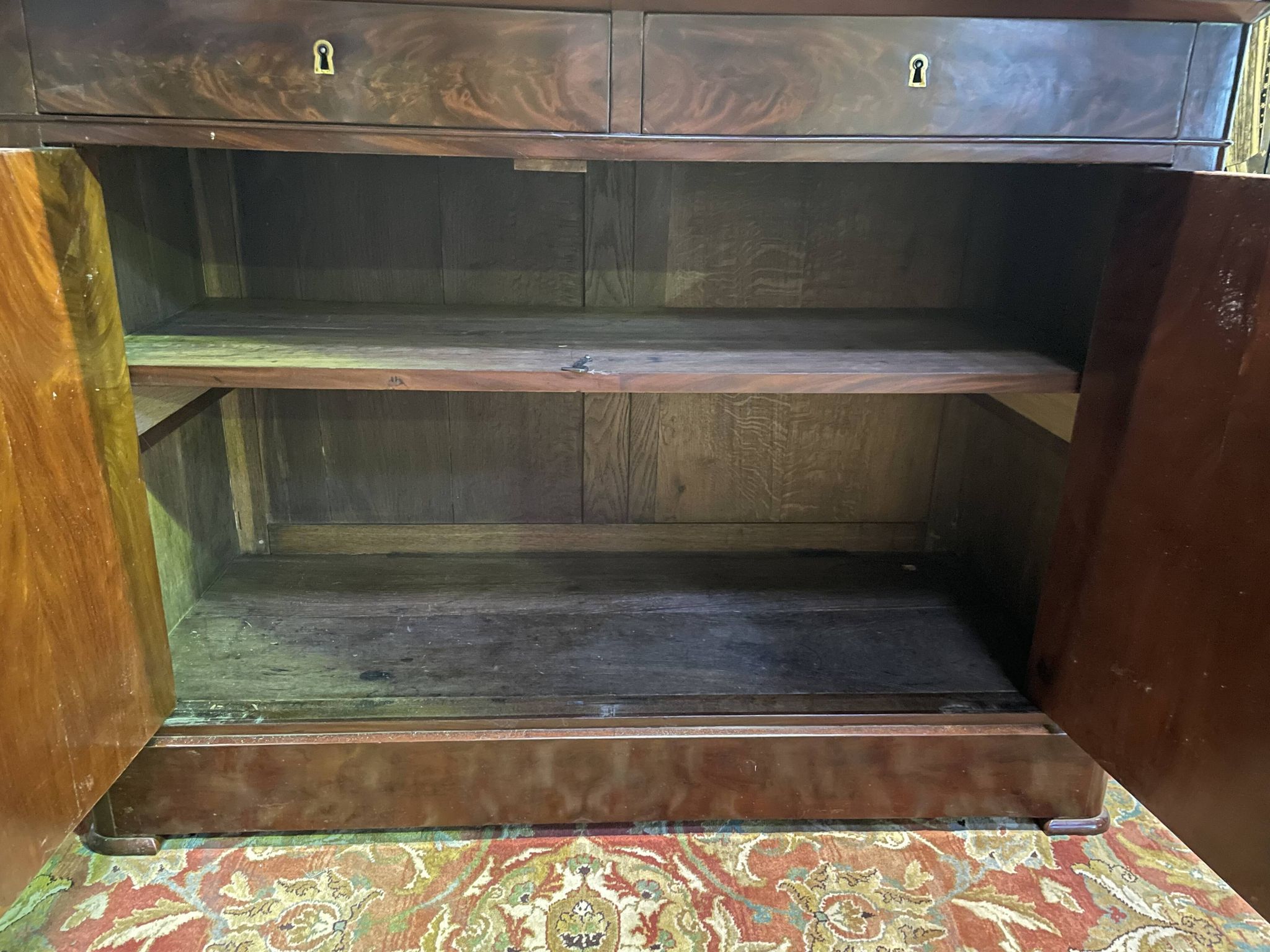 Louis Philippe period low sideboard in mahogany