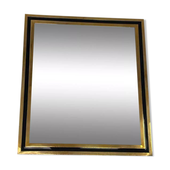 Vintage steel and brass mirror