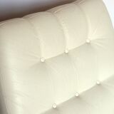 Seventies armchair in cream white skaï