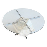 Diamond shaped coffee table in white travertine Italy 1960