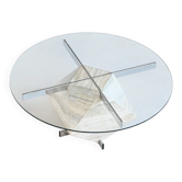 Diamond shaped coffee table in white travertine Italy 1960