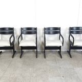 Vintage black wooden dining chairs, 1970s