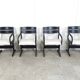 Vintage black wooden dining chairs, 1970s