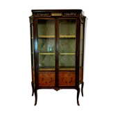 Two-door Napoleon III marquetry and bronze 20th century display