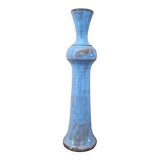 Jean François Descombes (Born in 1940) in Vallauris - Single-flower vase in blue enameled ceramic with reflections