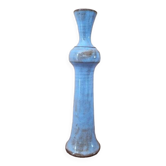 Jean François Descombes (Né en 1940) à Vallauris - Vase soliflore en céramique émaillé bleu à reflet