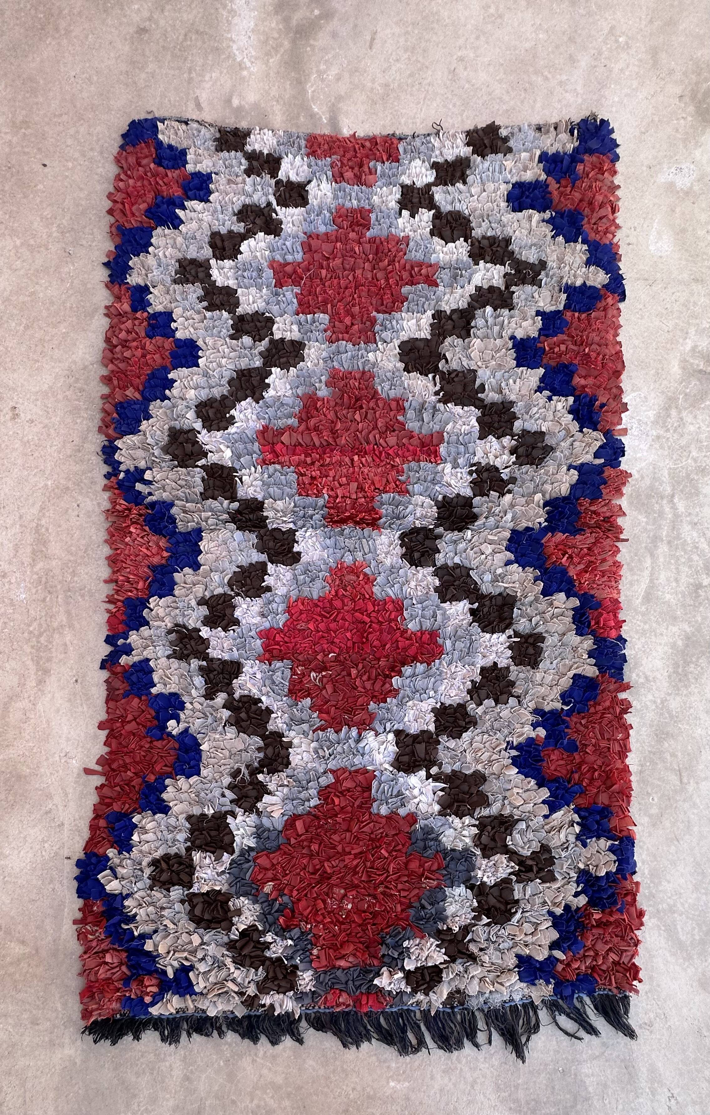 Moroccan carpet Boucherouite colored - 98 x 170 cm