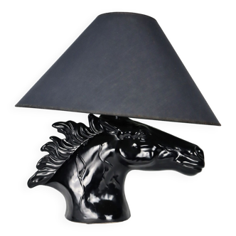 Lampe cheval en céramique 1980