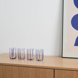 Set of four glasses, Italian design, 1970s, made in Italy
