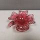 Stylish Murano glass bowl/ashtray in pink, shaped like a four-leaf clover.