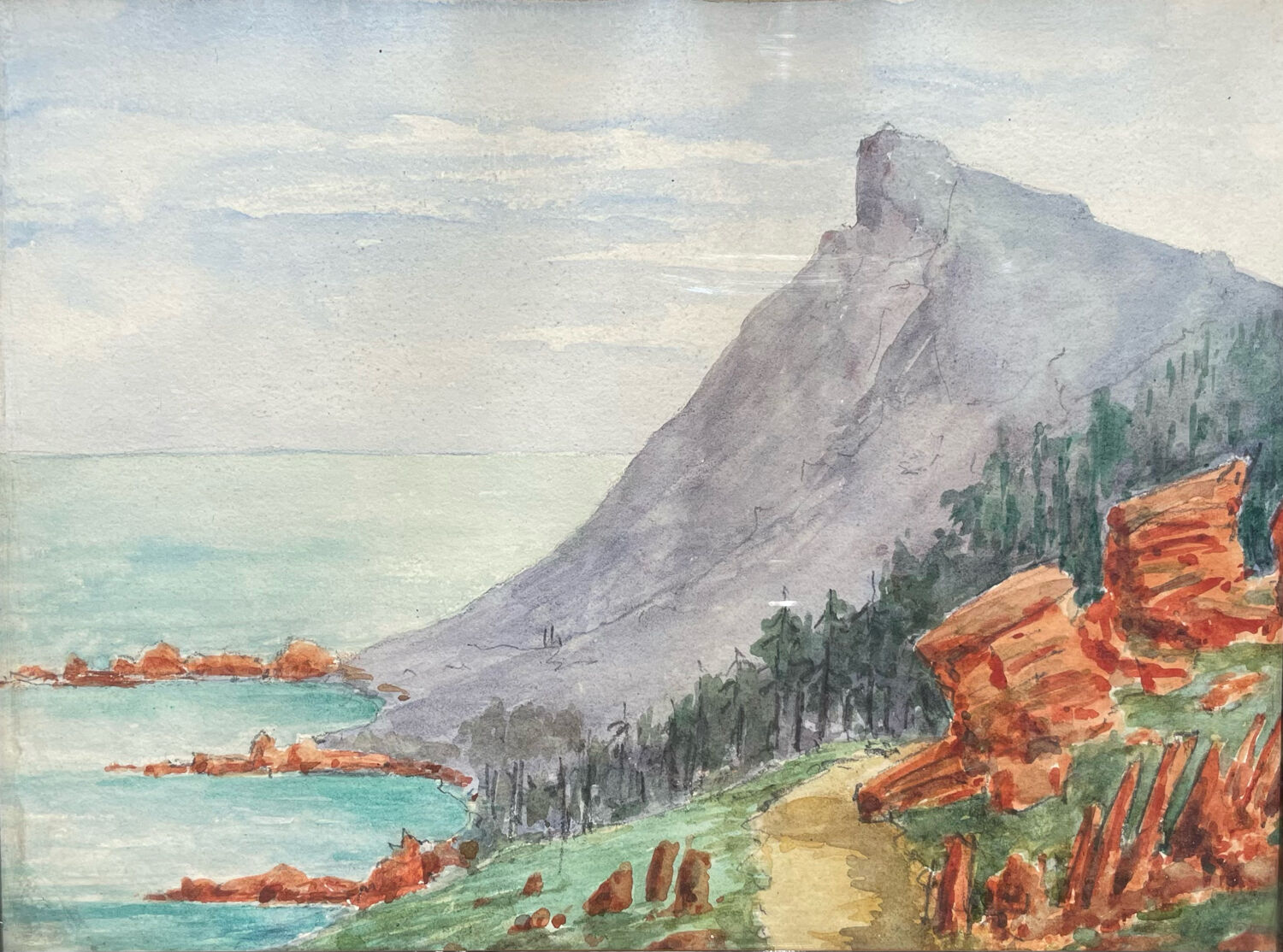 Painting painting watercolor marine early twentieth century