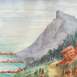 Painting painting watercolor marine early twentieth century