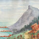 Tableau peinture aquarelle marine début XXe