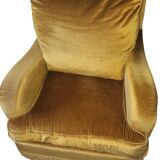 Pair of vintage gold velvet armchairs - excellent condition