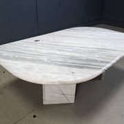 Table basse vintage en marbre blanc, années 1970