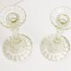 Set of two light green glass candlesticks from the mid-century, Europe, 1960s.