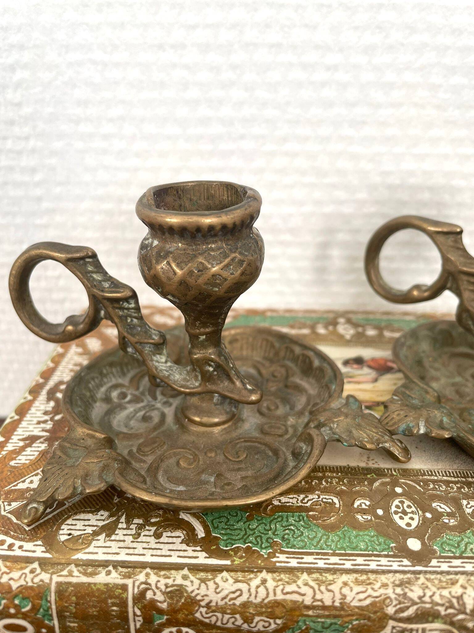 Pair of brass candlesticks