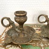 Pair of brass candlesticks
