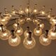 Large chromed spider Sputnik lamp with 24 hand-blown ice glass balls from Ott International, Germany, 1960s.