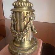 pair of antique bronze candlesticks