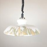 White glass pendant lamp, 1970s